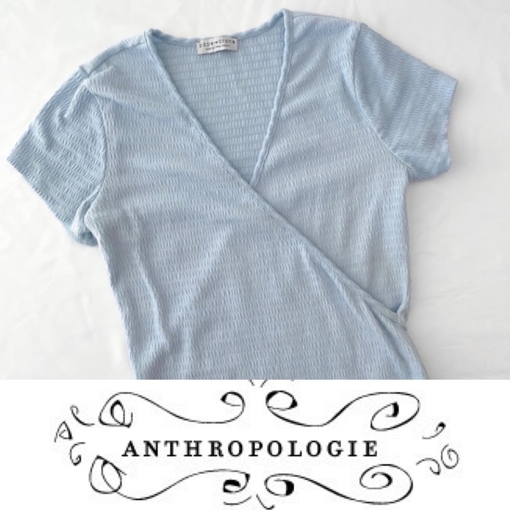 *SALE* Anthropologie Paper Crane Blue Cross Front Top